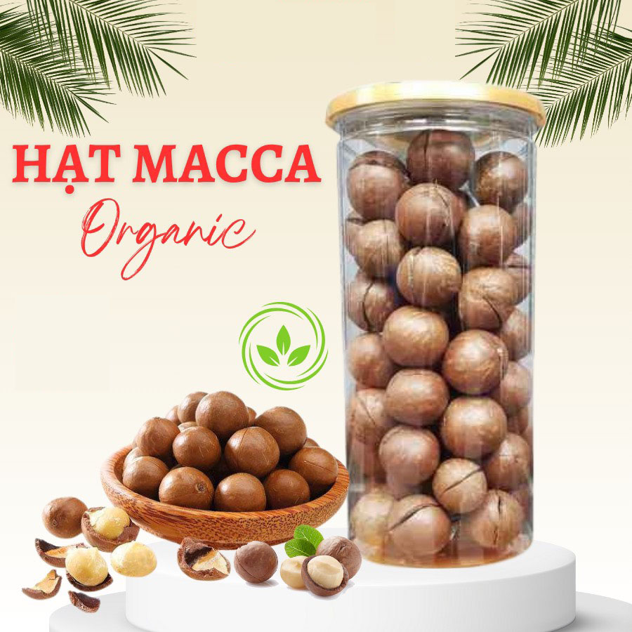 Hạt Mắc Ca Đắk Lắk - Hạt macca sấy nứt Lon400gram