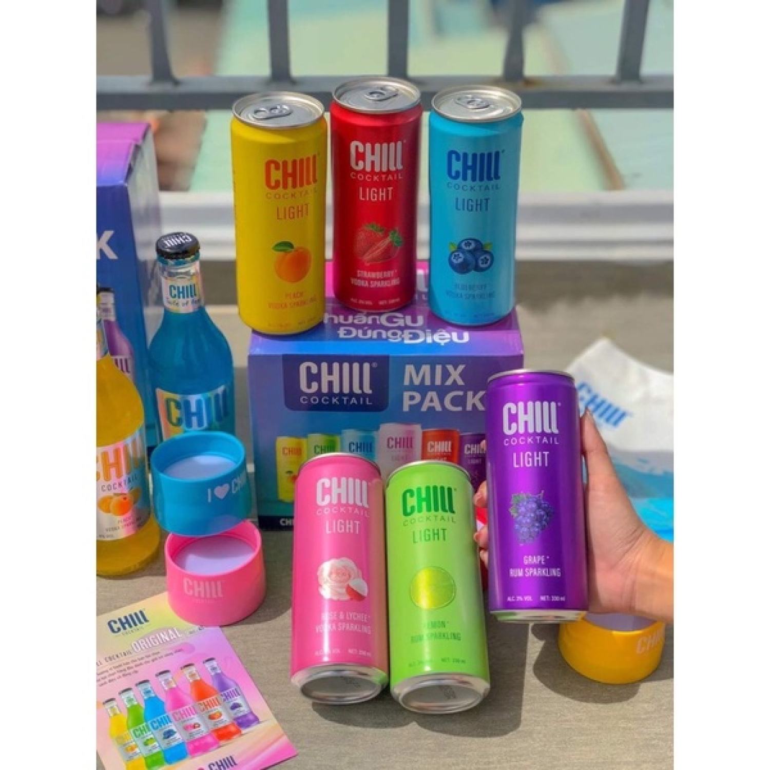 THÙNG 6 LON CHILL COCKTAIL LIGHT MIX 6 VỊ 330ML/lON