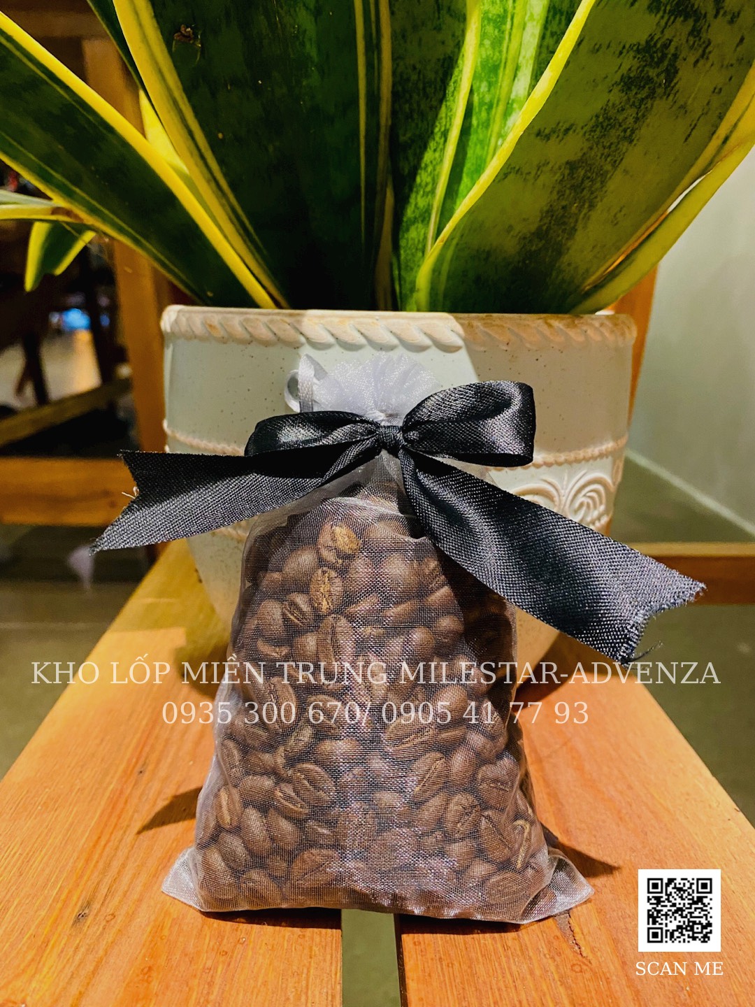 TÚI THƠM HẠT CÀ PHÊ ROBUSTA TREO XE 100G