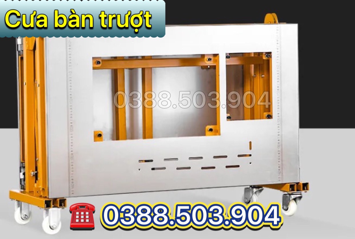 Cưa bàn trượt mini 2 lưỡi, có gắn máy hút bụi