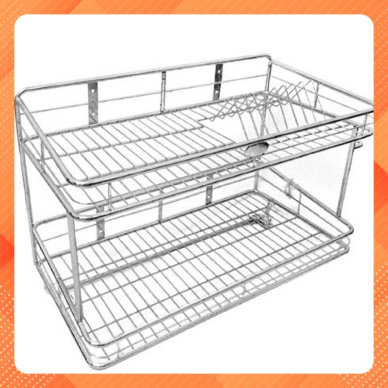 Trạn kệ úp chén bát bắn tường inox hàng đẹp ống đũa hai ngăn inox