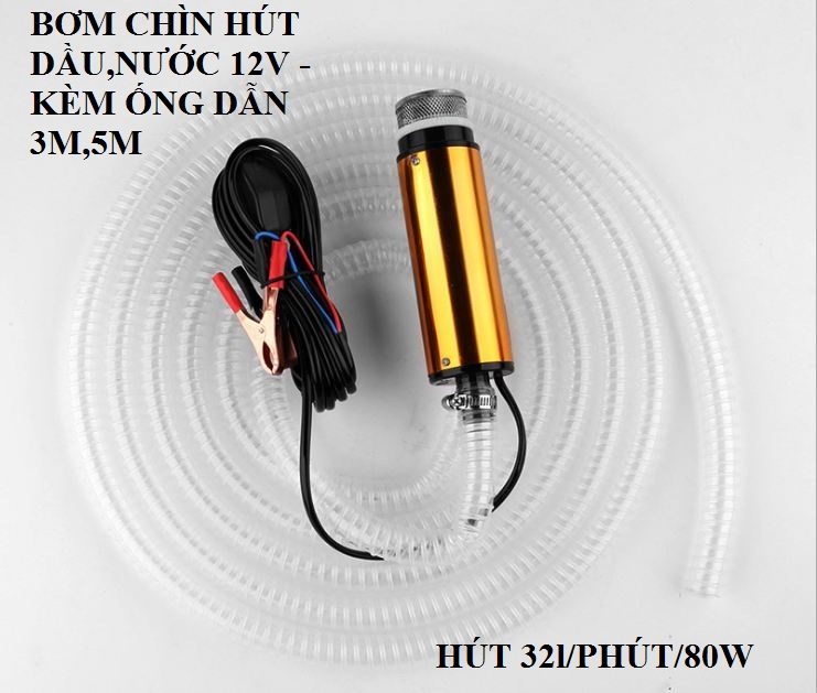 Máy bơm dầu - Bơm chìm mini 12v,24v-80w