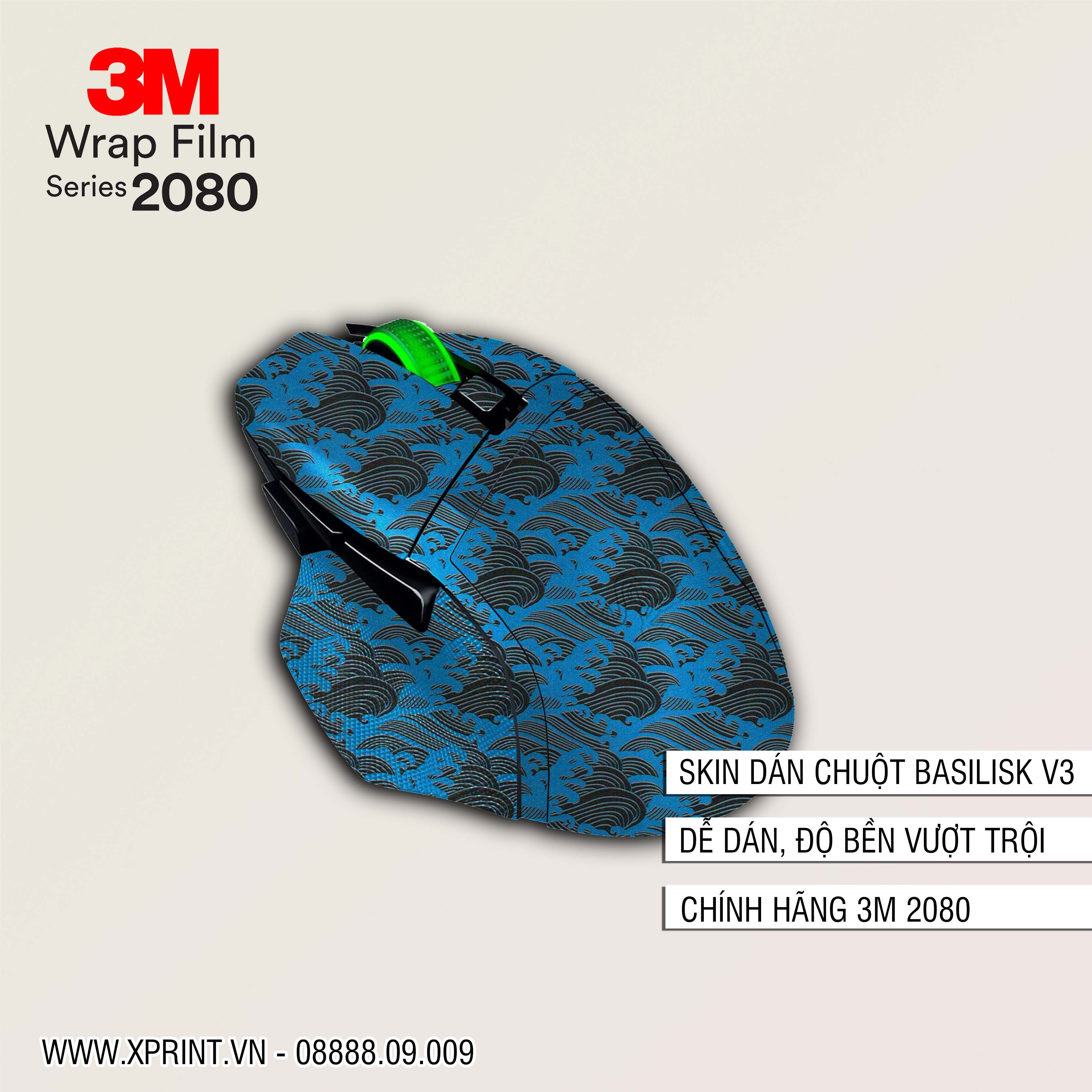 Miếng dán, skin 3M vân nổi 2080 chuột Razer Basilisk V2, V3...