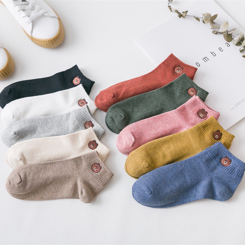 Combo 10 đôi tất gấu brown cổ ngắn
