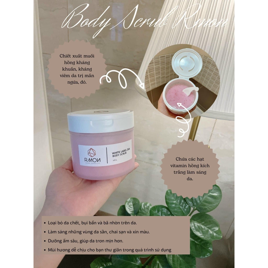 Tẩy Tế Bào Chết Body Rmon White Label Dia Body Scrub (Hũ 400g)