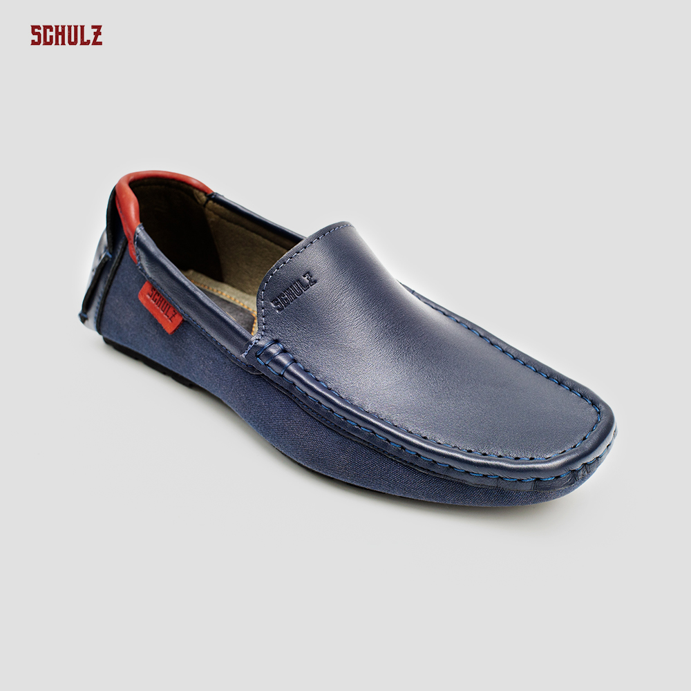 Giày Da Loafer Phối Vải Schulz L1-III19NAVY