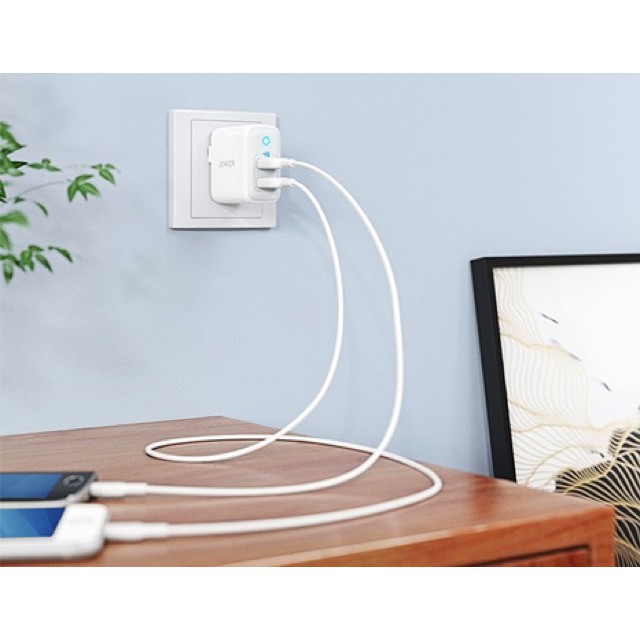 [ BH 18 tháng ] Củ Sạc 2 Cổng ANKER  A2023 PowerPort Elite 2 24W