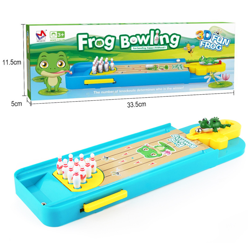 Bộ Đồ Chơi Bowling Cho Bé. Bàn Chơi Bowling Ếch Con Ném Bowling