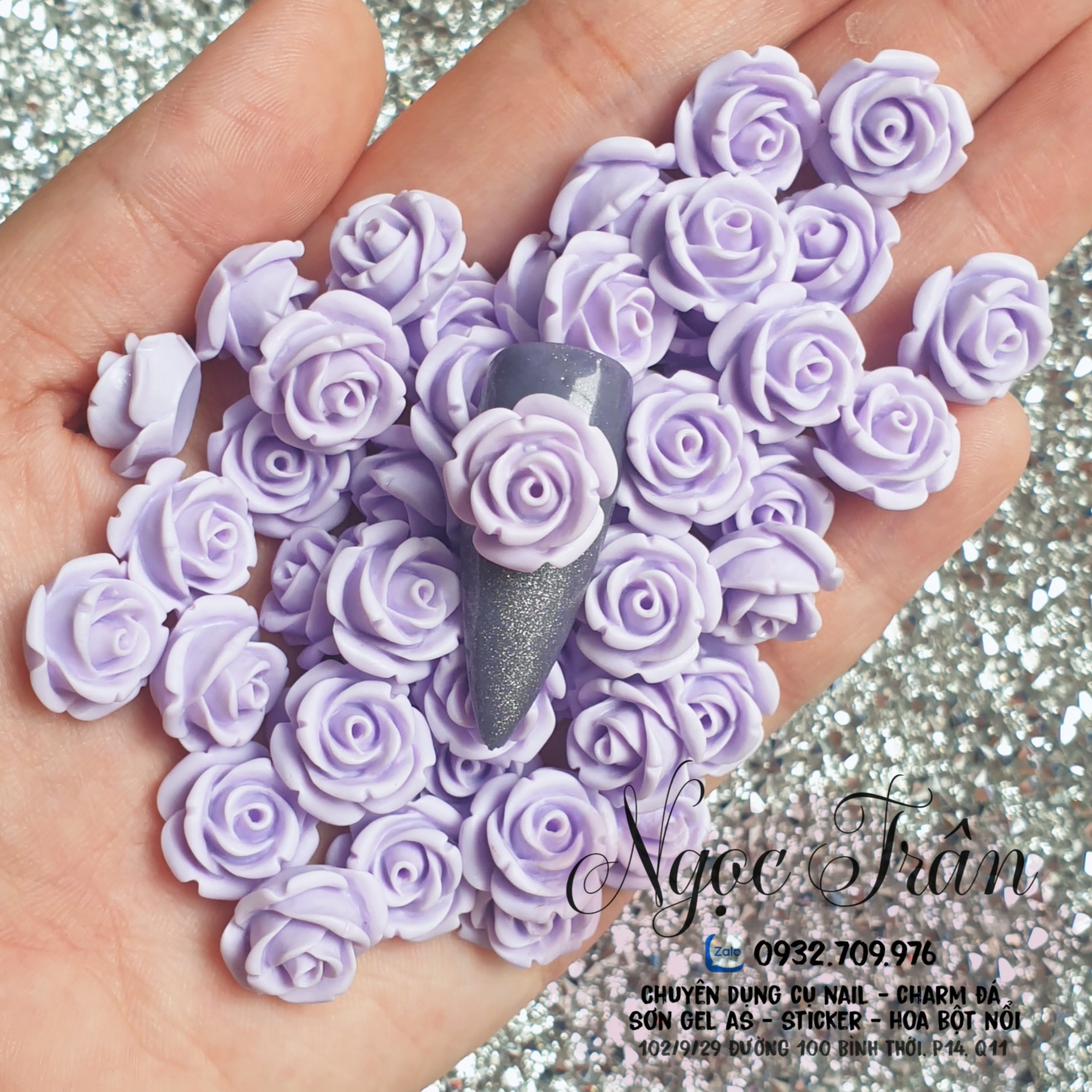 [Ảnh thật] Hoa Hồng 5D | Màu Pastel | Trang Trí Móng Tay HZ02