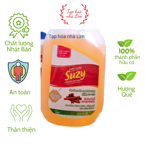 Nước lau sàn suzy 4l hương quế - thành phần hữu cơ, chất lượng nhật bản