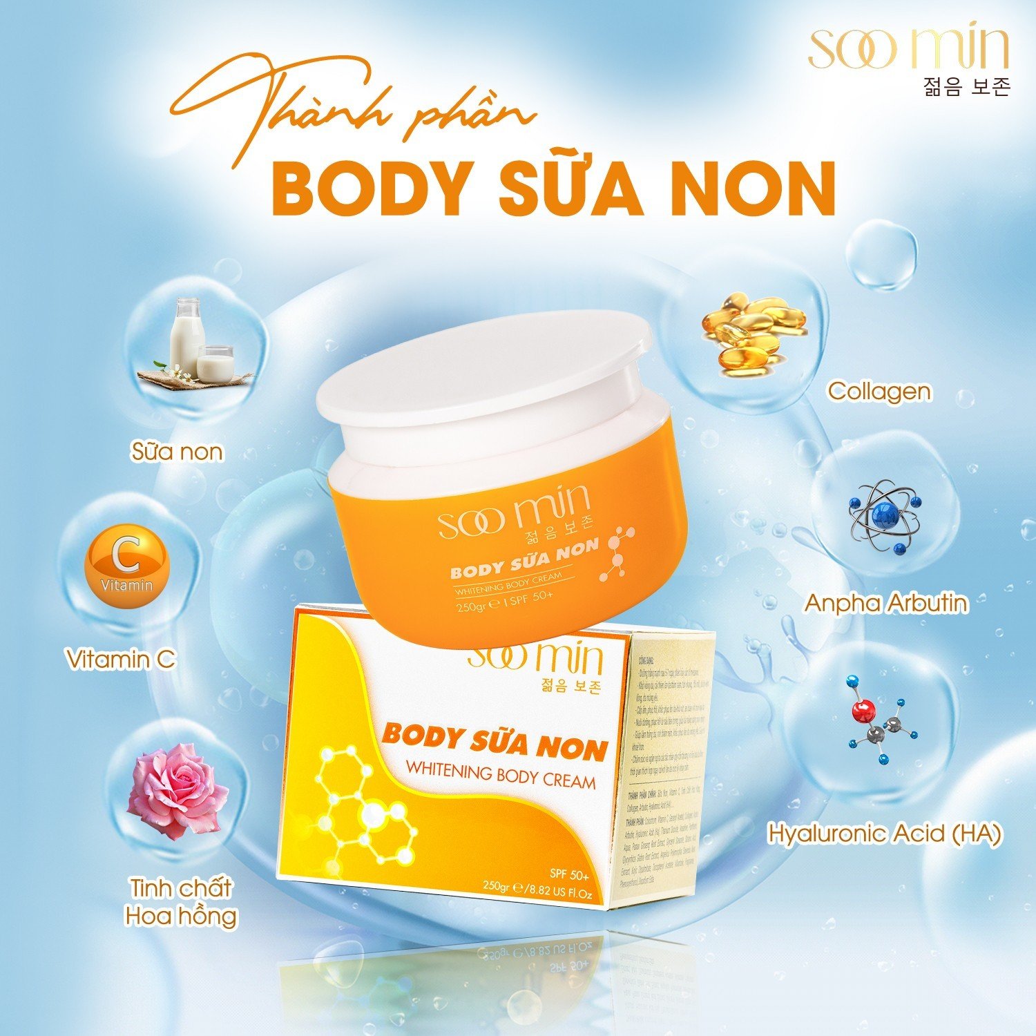 [Tặng Tẩy Tế Bào Chết] Kem Body Sữa Non Soo Min