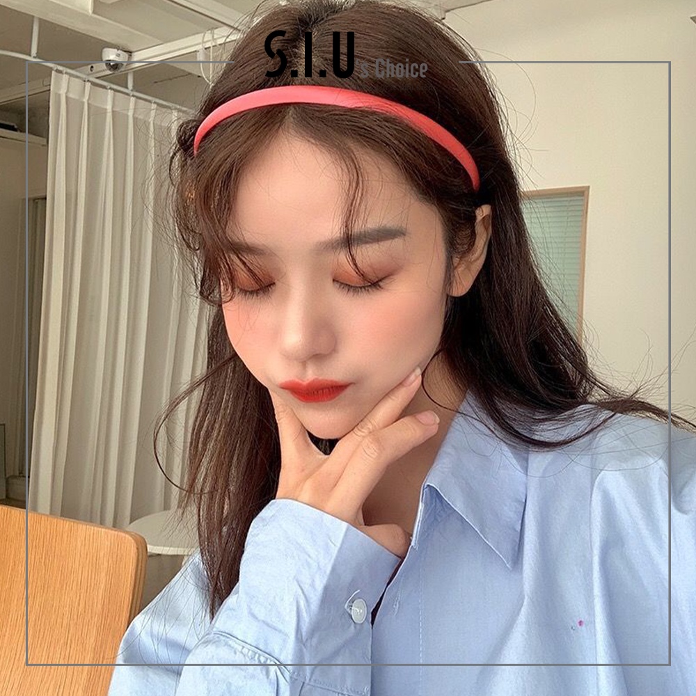 Bờm cài tóc lụa satin băng đô tóc trơn mảnh phong cách Hàn Quốc Siu's Choice
