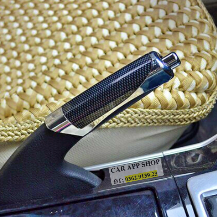 ốp cần phanh tay ô tô vân gỗ và vân carbon