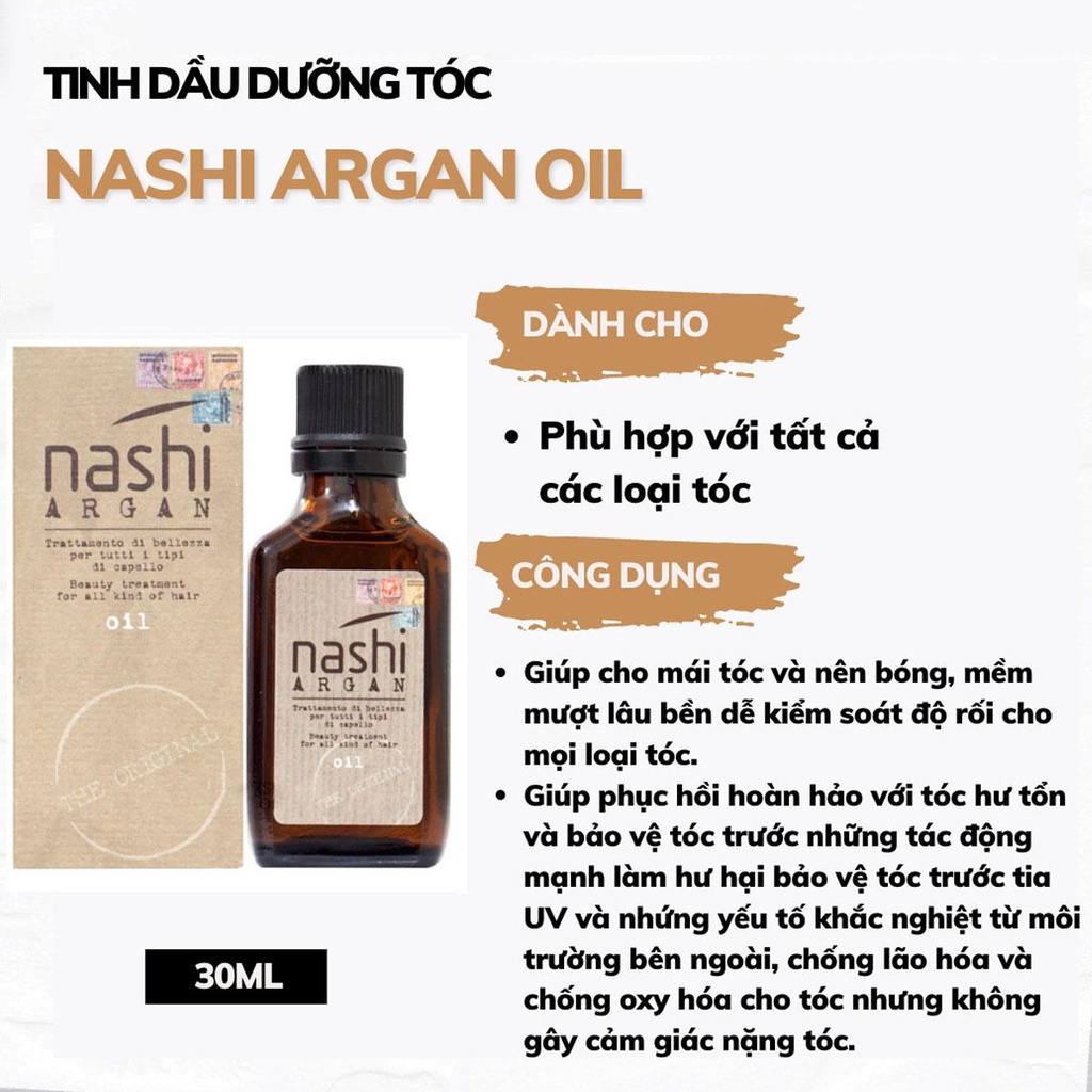 TINH DẦU PHỤC HỒI DƯỠNG BÓNG MỀM TÓC NASHI ARGAN