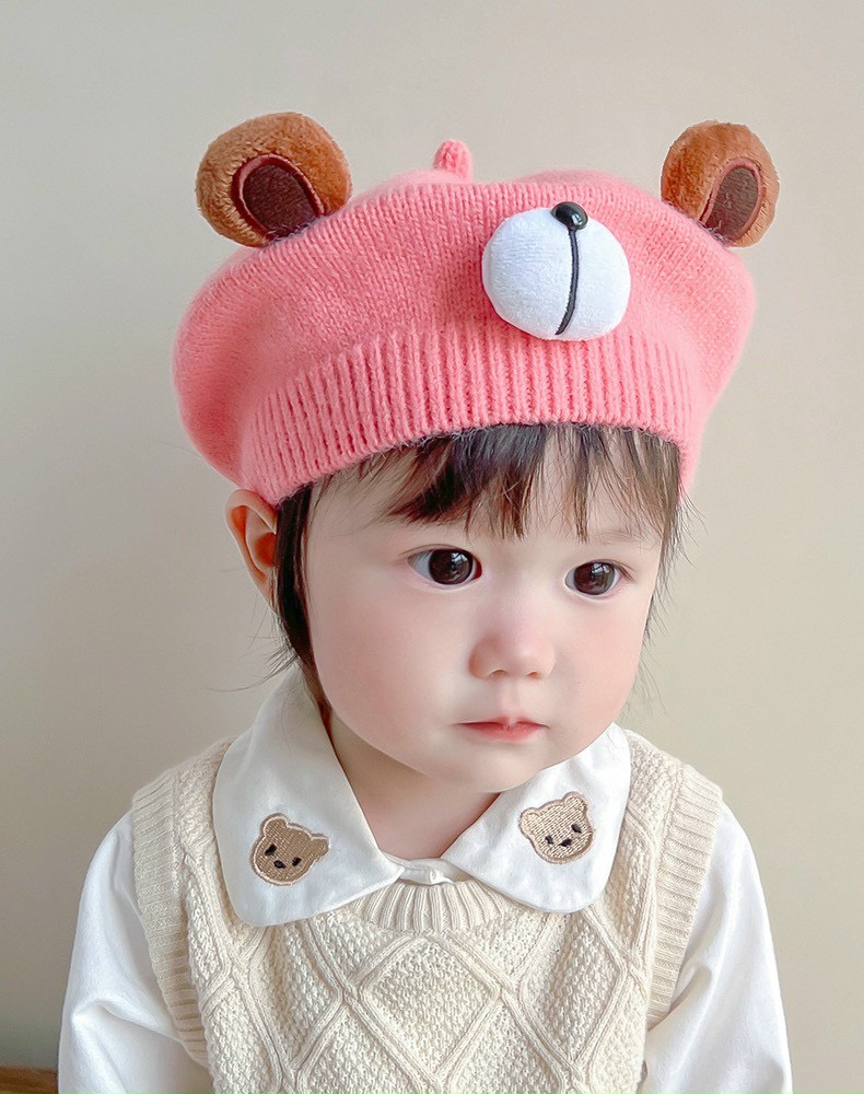 Mũ nồi chất liệu len hình cún dễ thương cho bé