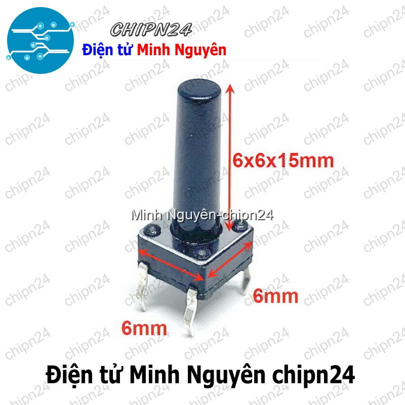 [10 cái] (F62) Nút nhấn 4 chân 6x6x15mm DIP - HH005504