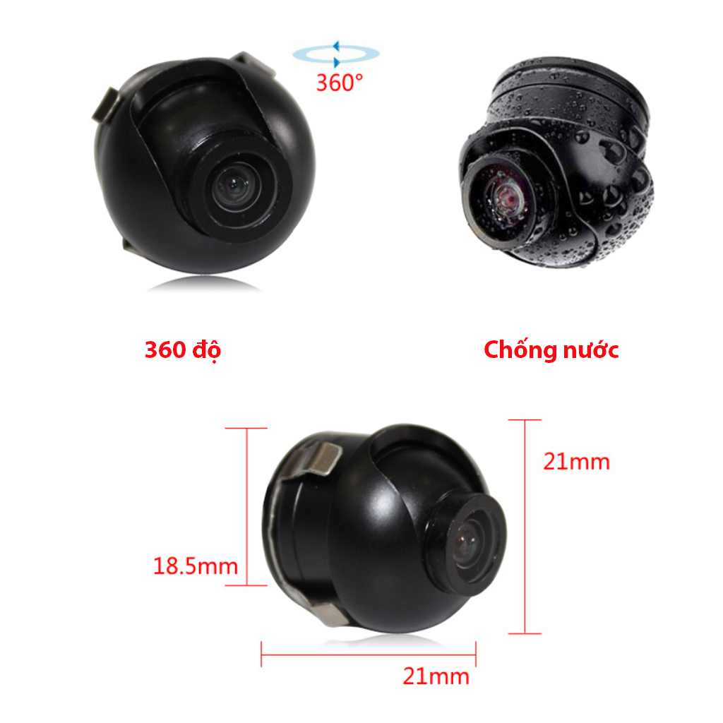 Camera cặp lề - camera gắn gương ô tô, 360 độ nhỏ