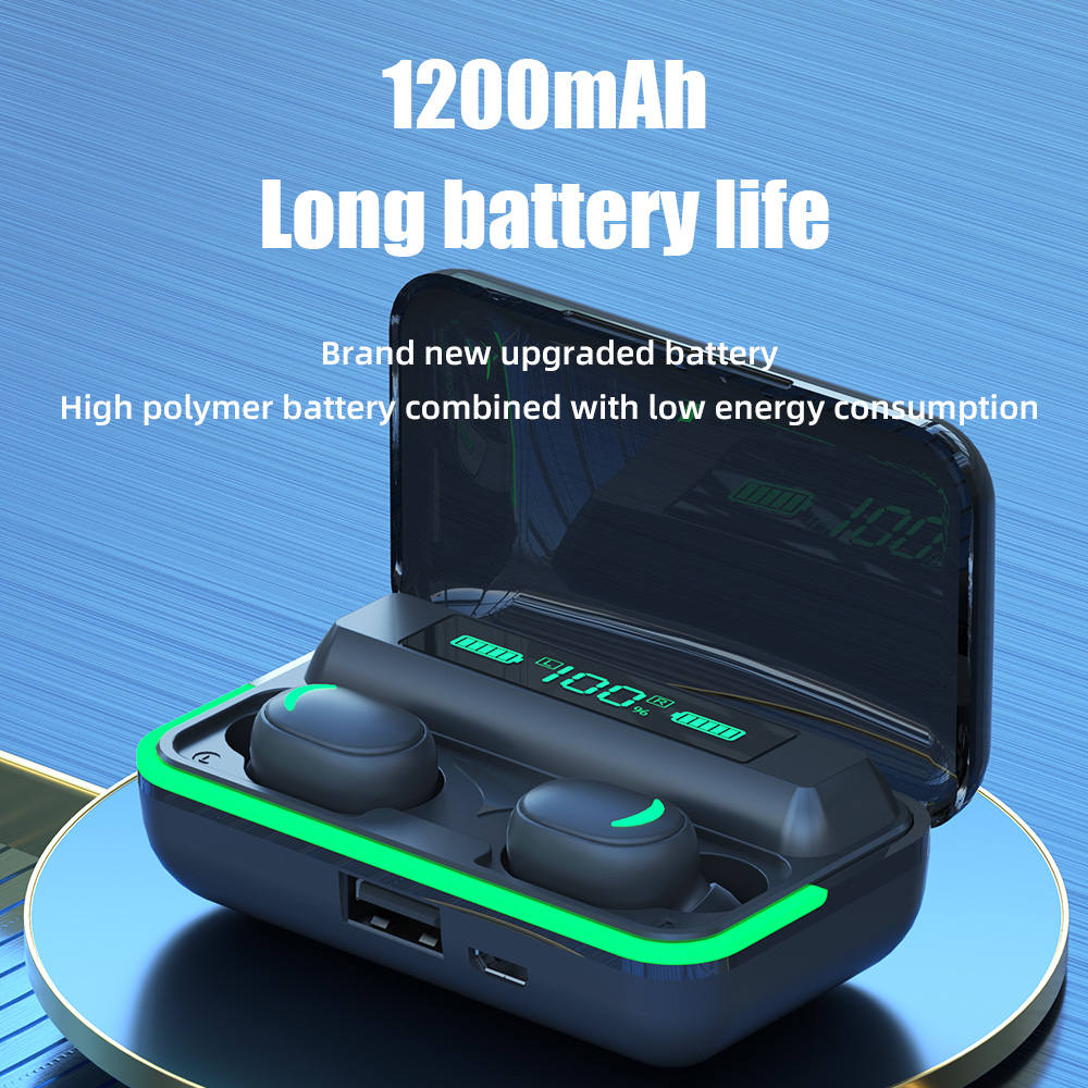Tai Nghe Bluetooth 5.1 Mạnh Mẽ Pin 1200mah Cực Trâu Mic Đàm Thoại 2 Bên Hỗ Trợ Mọi Dòng Máy, Tai Nghe Bluetooth Không Dây E10, Tai Nghe Nhét Tai Không Dây