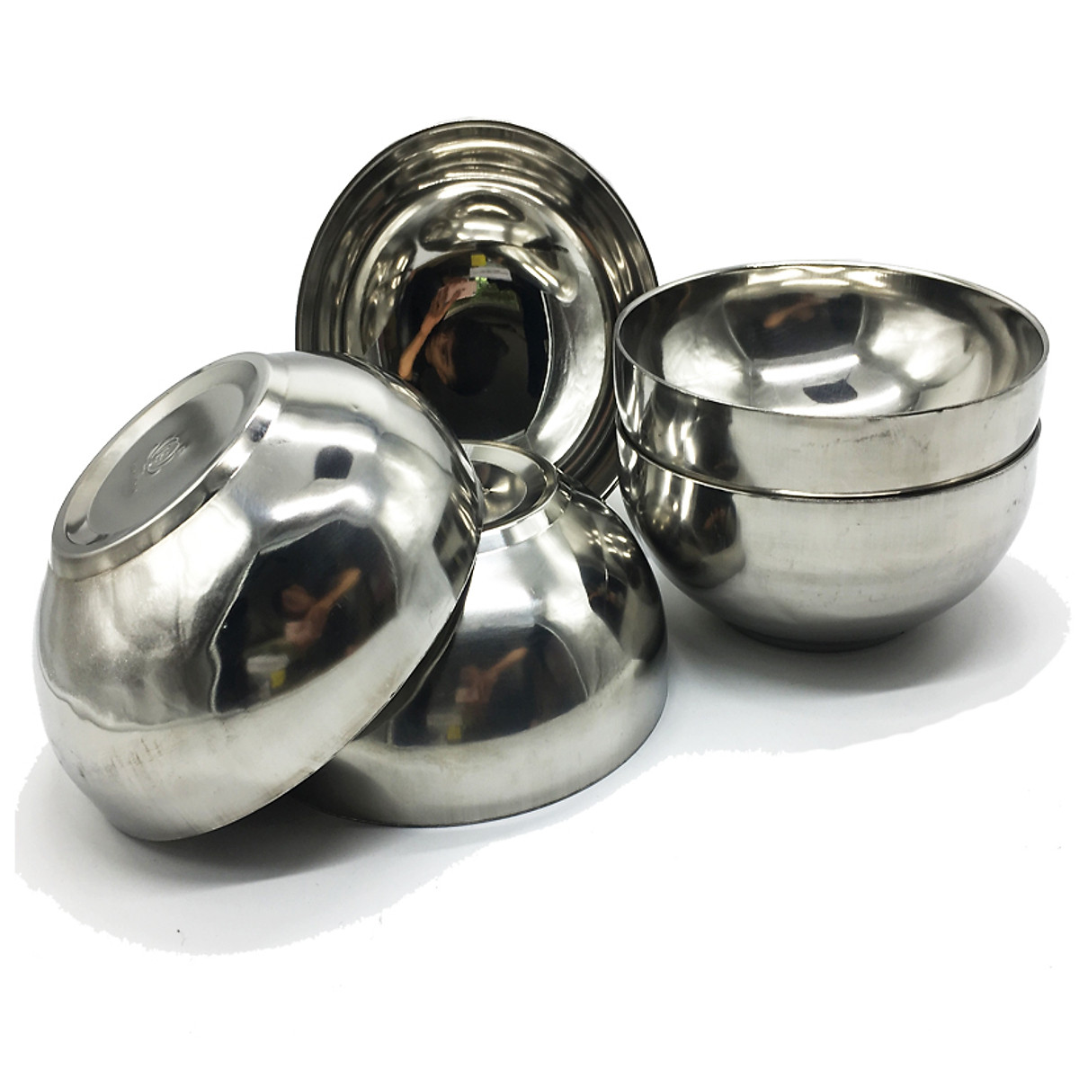 Combo 10 Chén Inox Xoăn 2 Lớp Cách Nhiệt