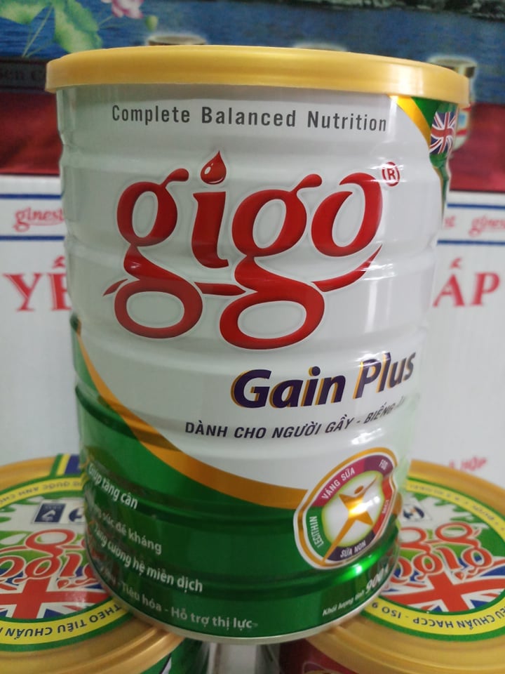 Sữa bột tăng cân Gigo Gain Plus lon 900g (dành cho người gầy - biếng ăn)