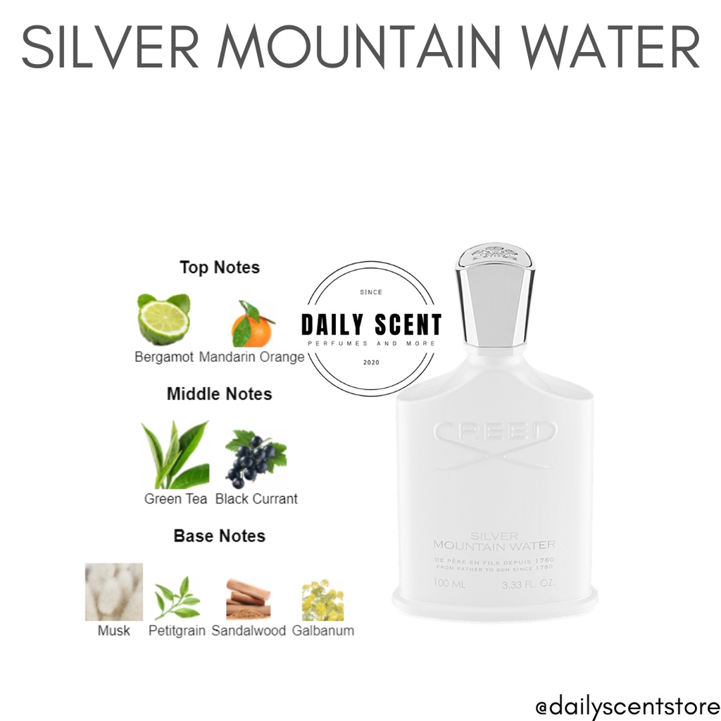 [Mẫu thử 10ml] Nước hoa Unisex Creed Silver Moutain Water Eau de Parfum