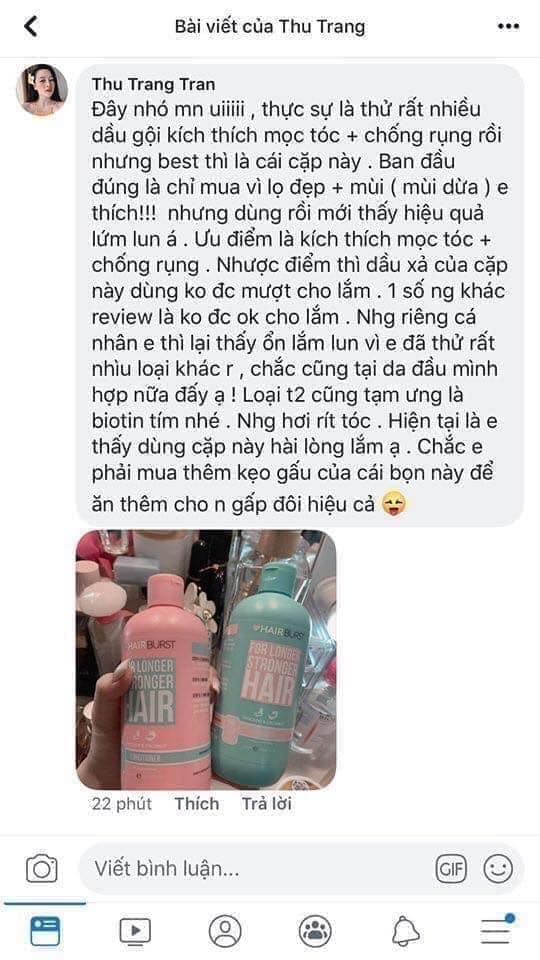 Set Gội Xả Hairburst Kích Thích Mọc Tóc 350ml x 2
