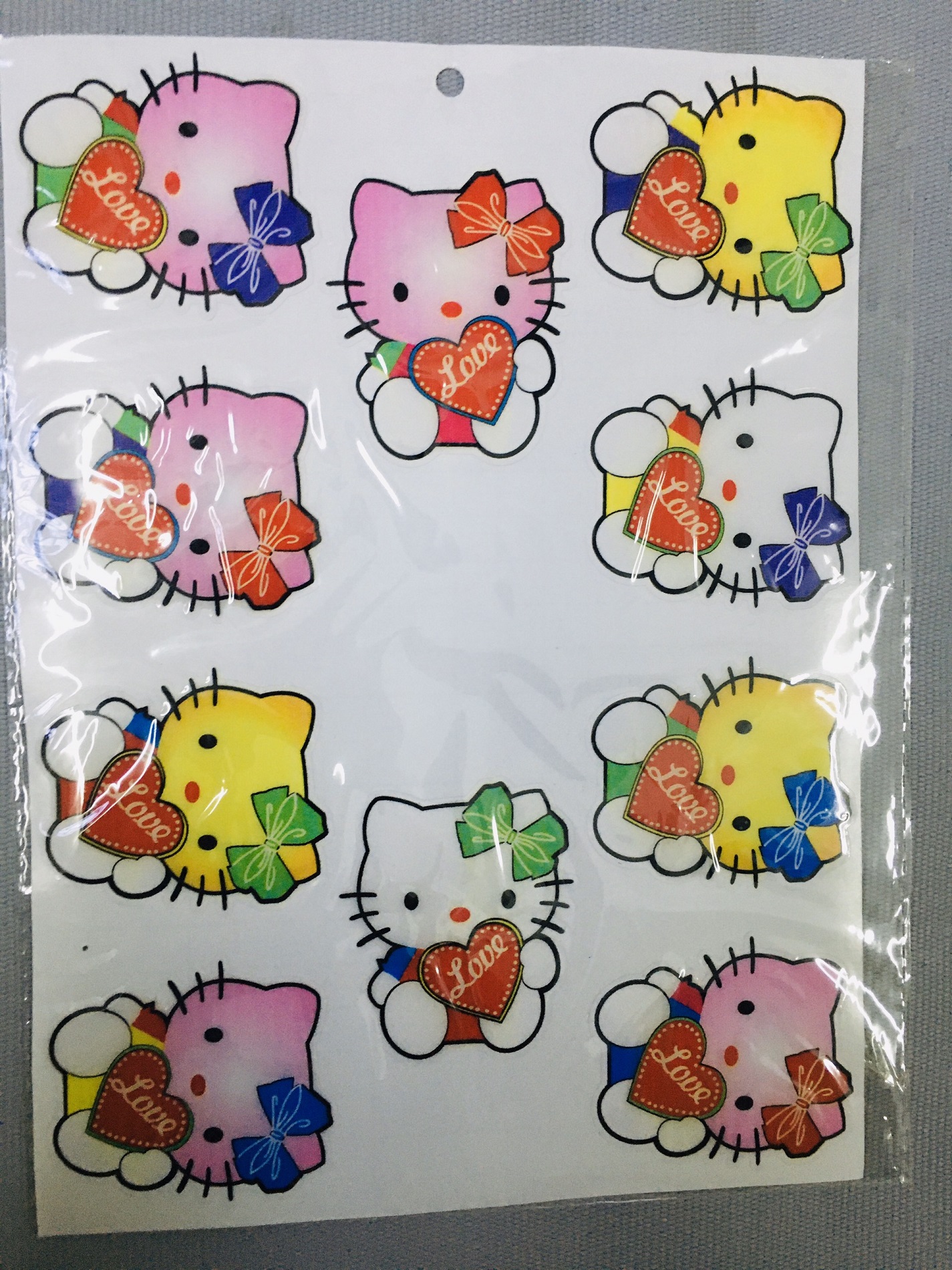 [MÈO YÊU THƯƠNG] Trọn bộ 10 tem hình mèo KITTY, tem dán xe máy hình MÈO KITTY SIÊU CUTE phũ lớp nhựa dẻo