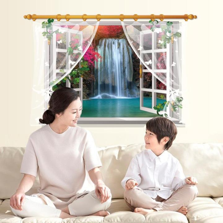 Decal trang dán tường Khung cửa sổ Thác Nước SK9020E