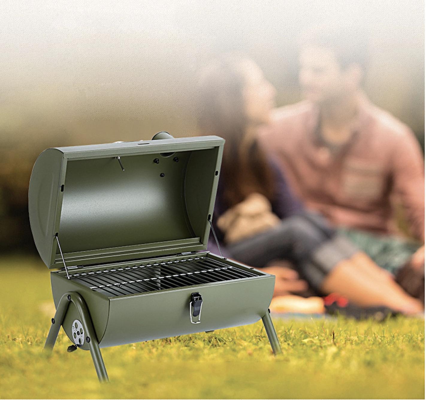 Phụ Kiện Thuận Lợi Lò nướng than xách tay Hun khói BBQ Bacon USA