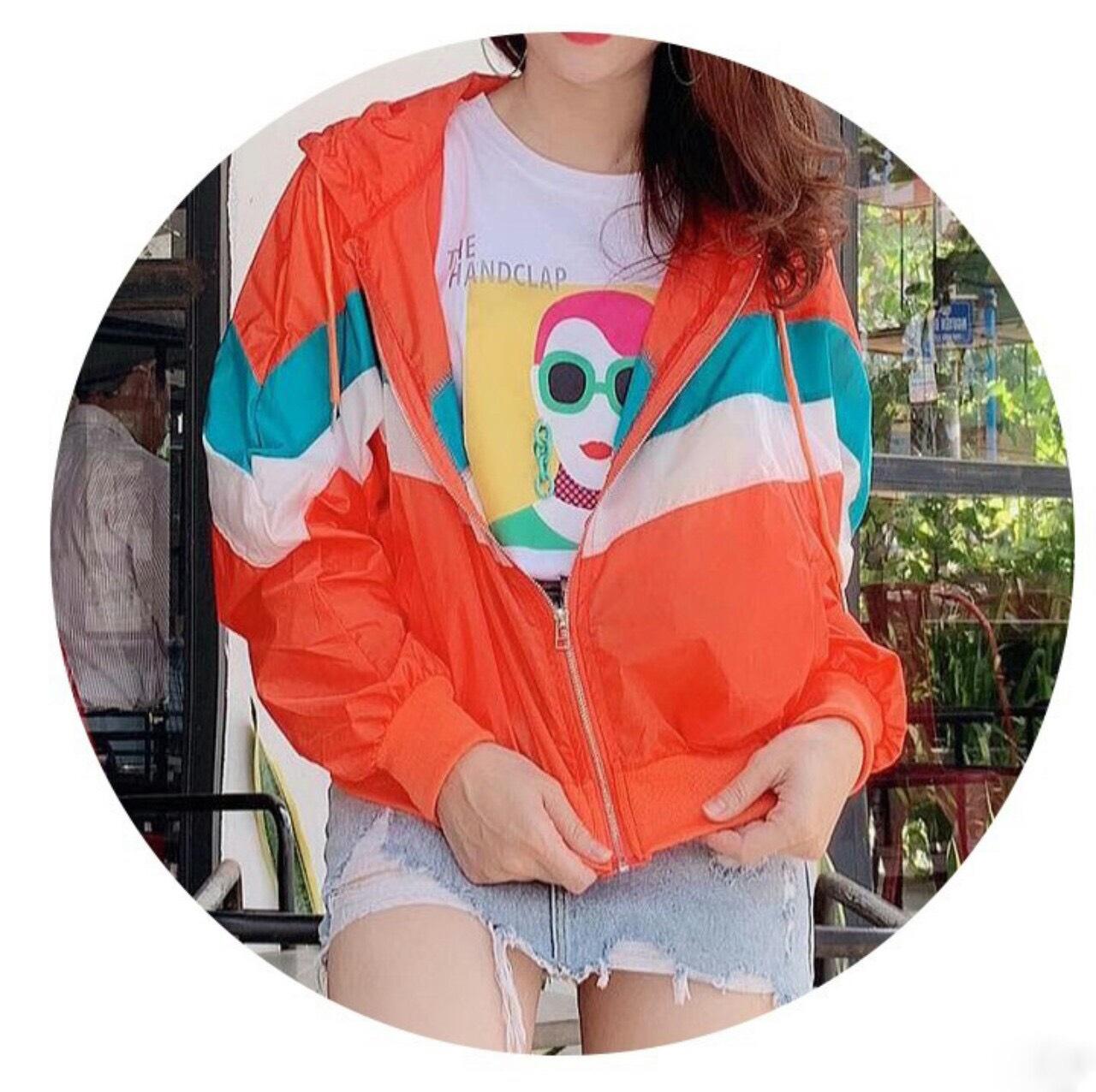 [HCM]ÁO KHOÁC GIÓ NỮ PHỐI MÀU SIÊU XINH