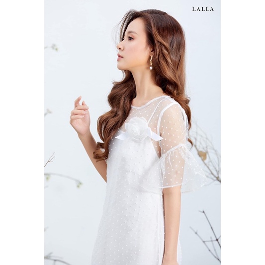 LALLA - Đầm form suông Xobi tay lỡ chấm bi nữ