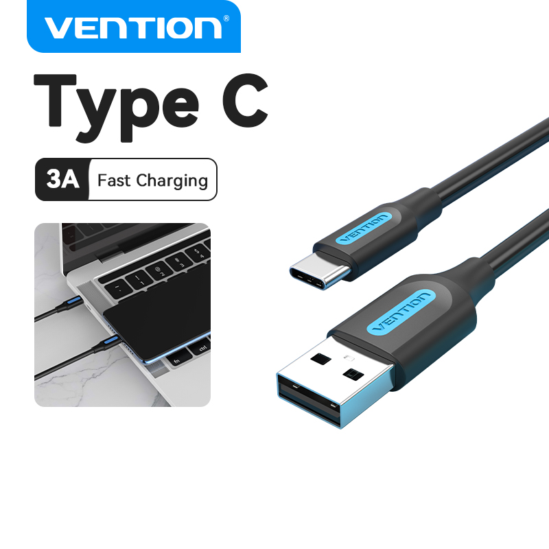 Vention Cáp USB 2.0 Type C - Tốc Độ 480Mbps, Dòng Điện 3A, Sạc Nhanh 60W, Dây Mềm Dẻo Bền Bỉ