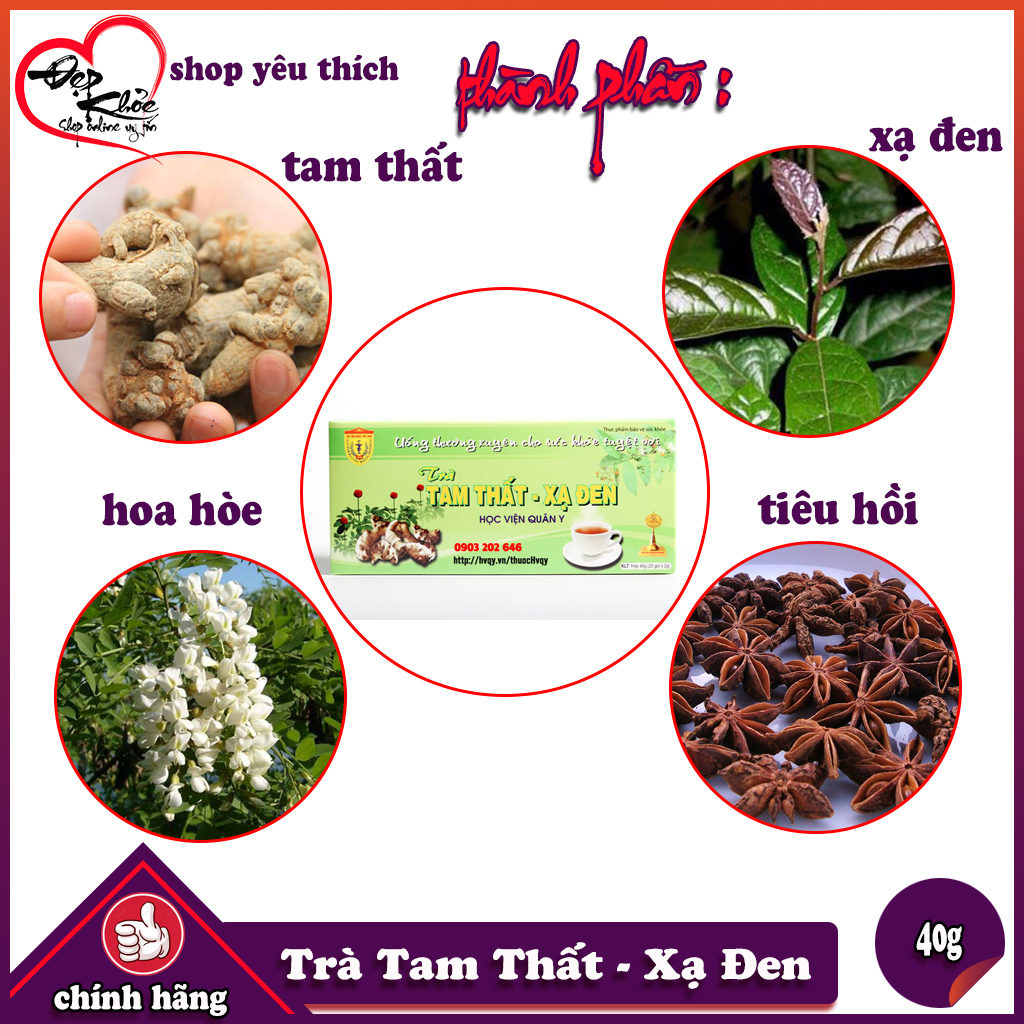 [HCM]Trà tam thất xạ đen Học Viện Quân Y