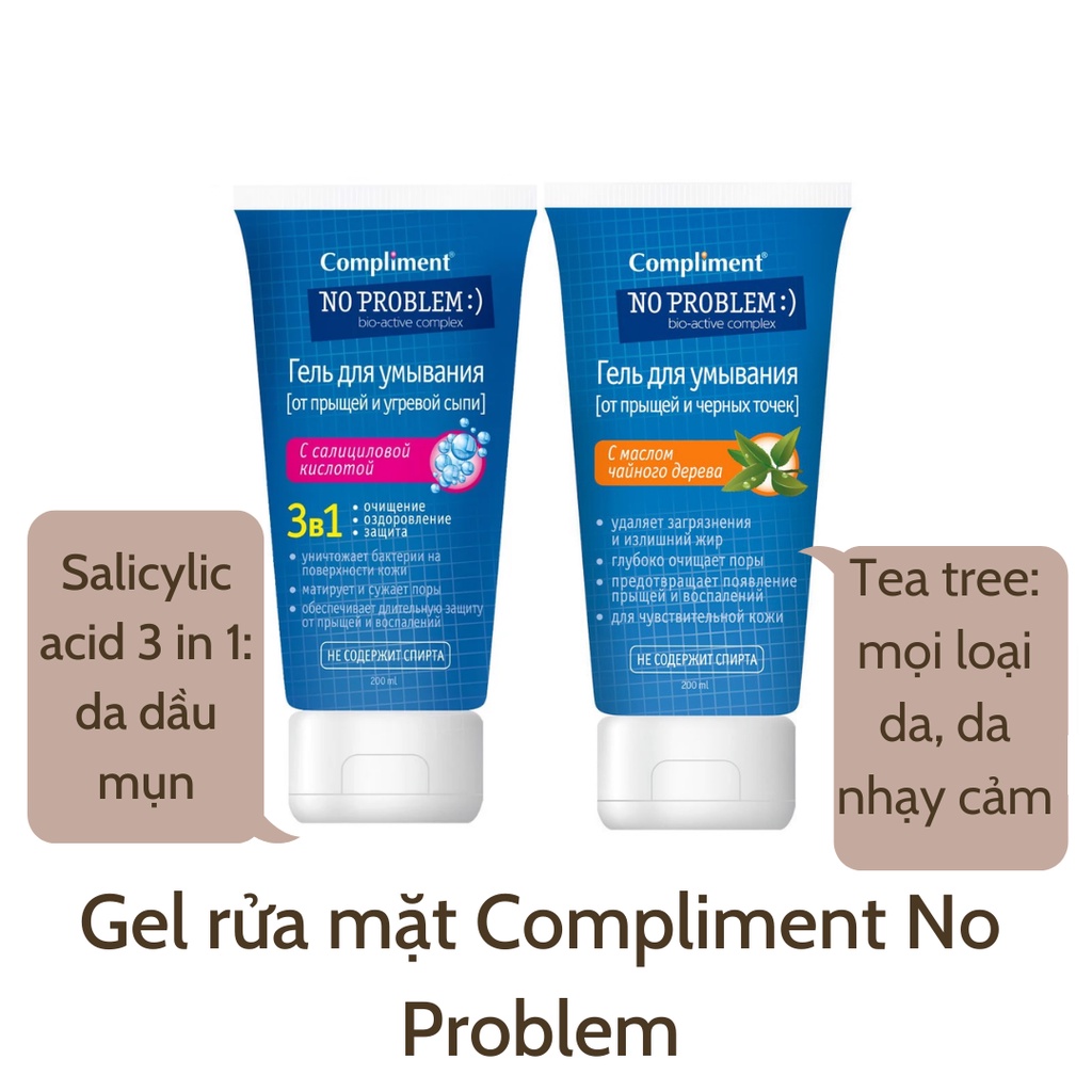 Sữa rửa mặt BHA Compliment No Problem làm sạch sâu giảm mụn 200ml - Thi Vũ