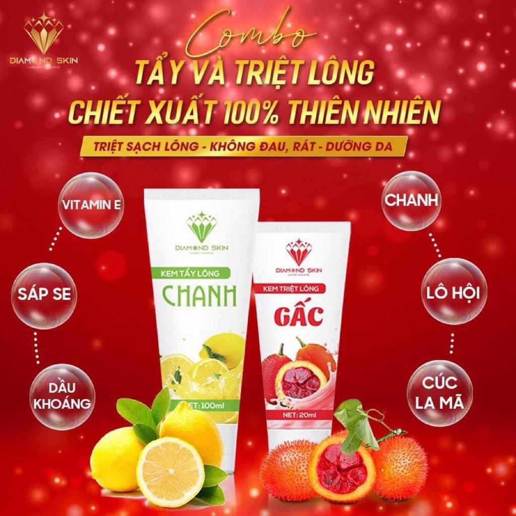 Kem tẩy lông Chanh Gấc Diamond Skin