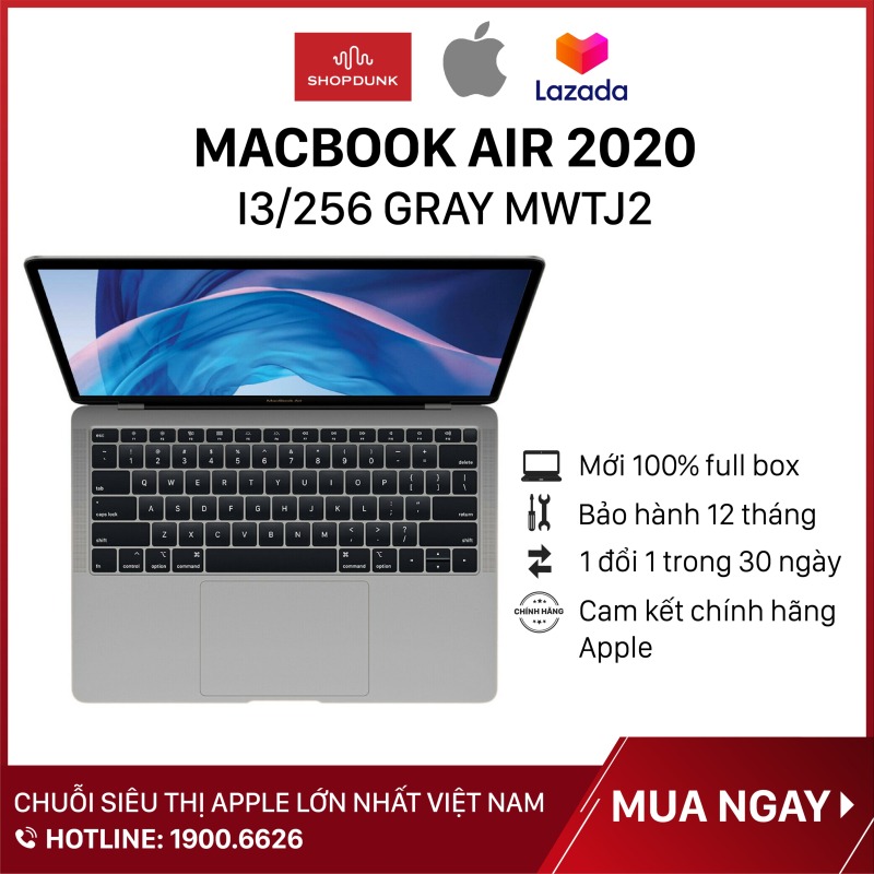 Bảng giá Laptop Macbook Air 13 inch 2020 core i3 8GB/256GB, Hàng chính hãng Apple, Hàng mới 100%, Nguyên seal, Bảo hành 12 tháng - Shopdunk Phong Vũ
