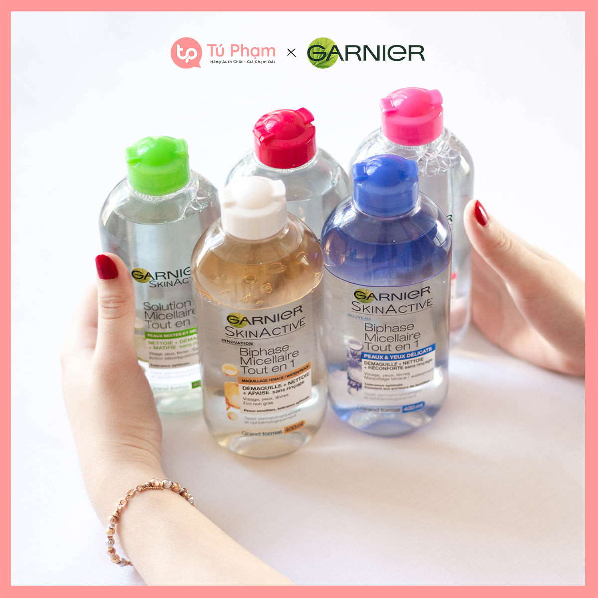 Nước Tẩy Trang Garnier Skin Active Solution Micellaire Hồng Nhạt