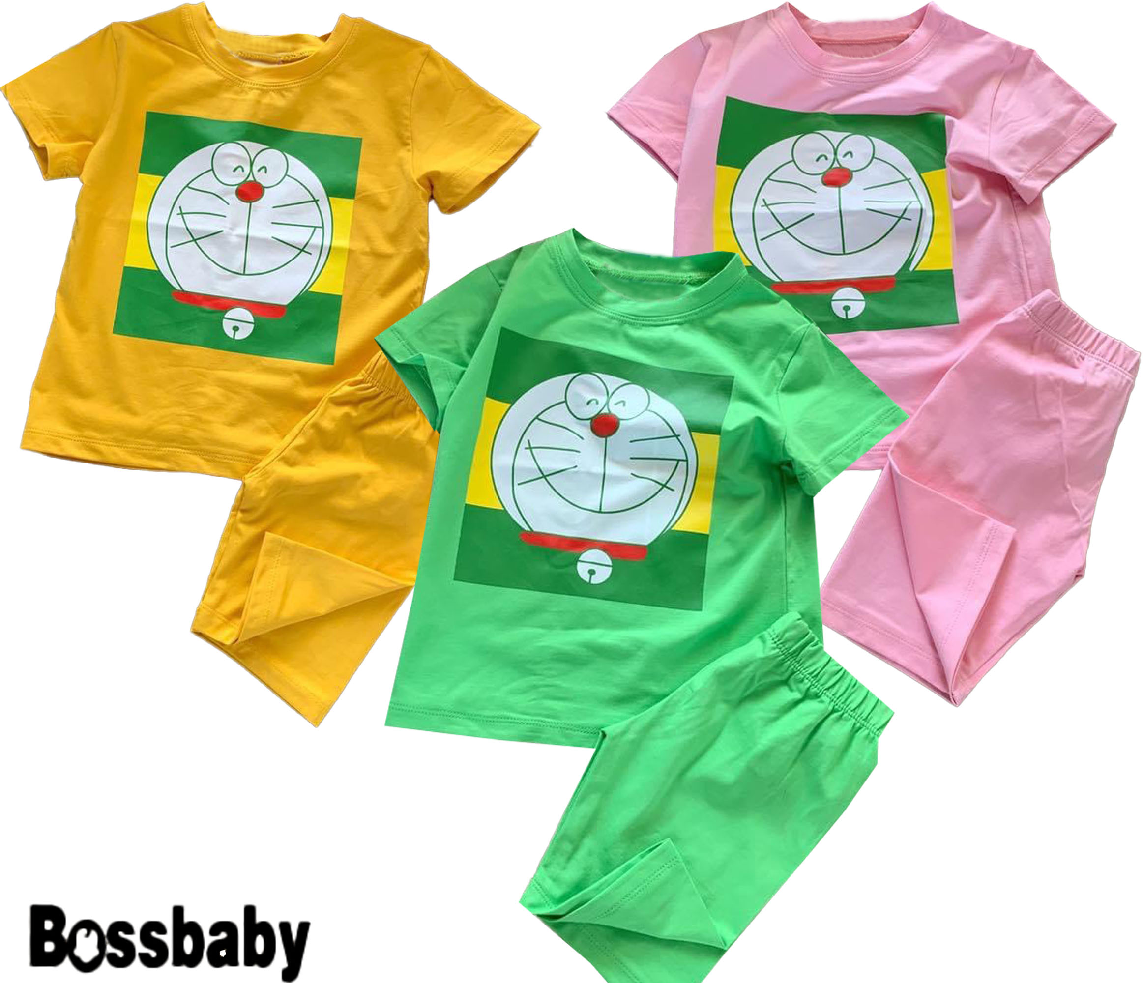 Combo 3 Bộ Quần áo hình Doremon trẻ em,bộ đồ bé gái,bé trai cho bé từ 6kg-29kg.BDBG32.