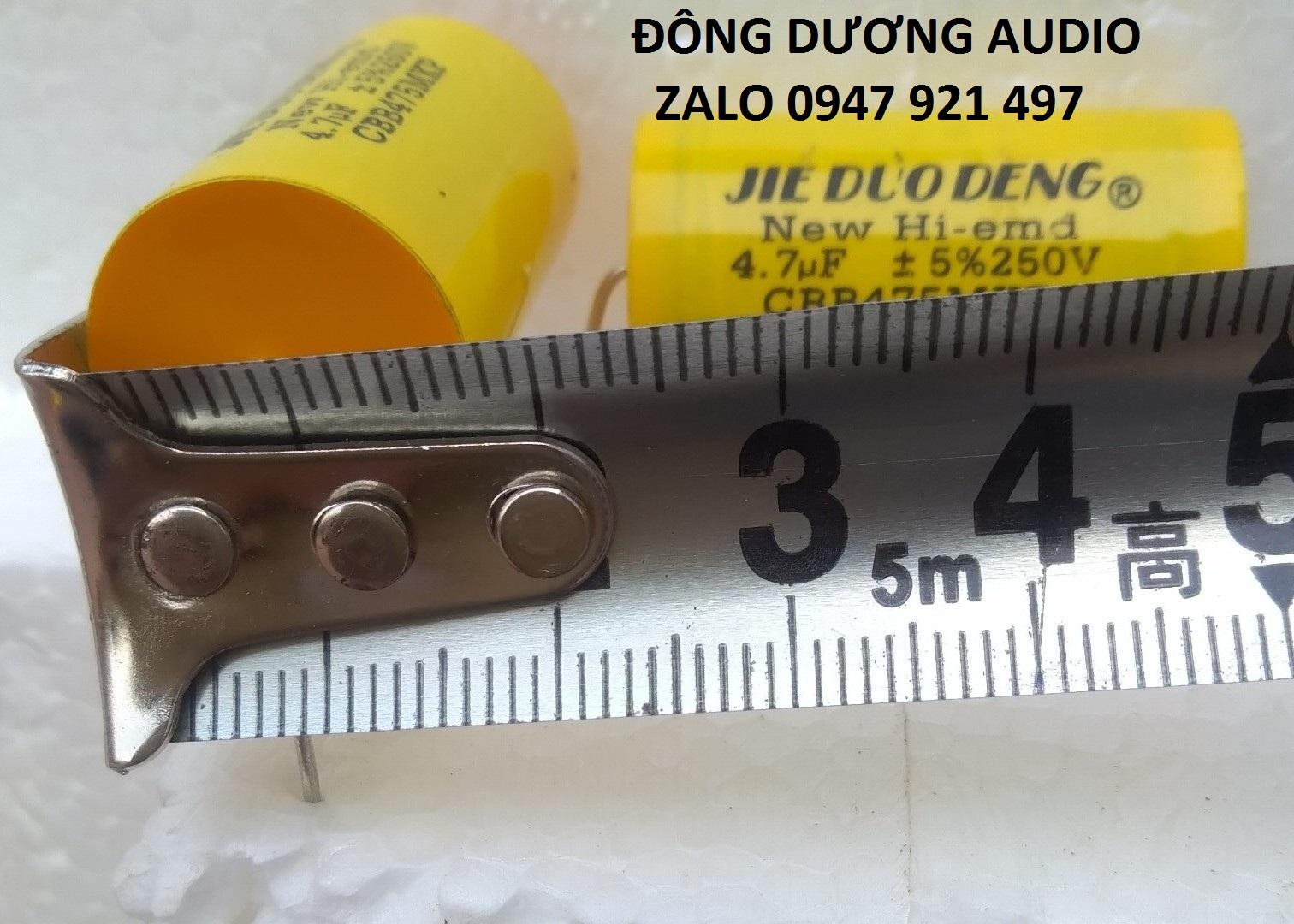 2 CON TỤ PHÂN TẦN LOA TREBLE 4.7MF 250V VÀNG TRÒN