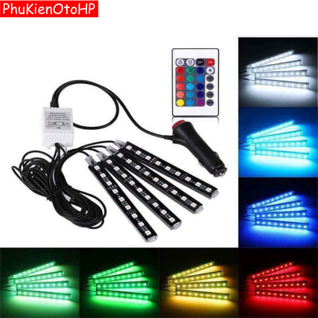 Đèn Led Gầm Ghế Ô Tô Nháy Nội Thất 7 Màu Nhiều Chế Độ Cực Đẹp