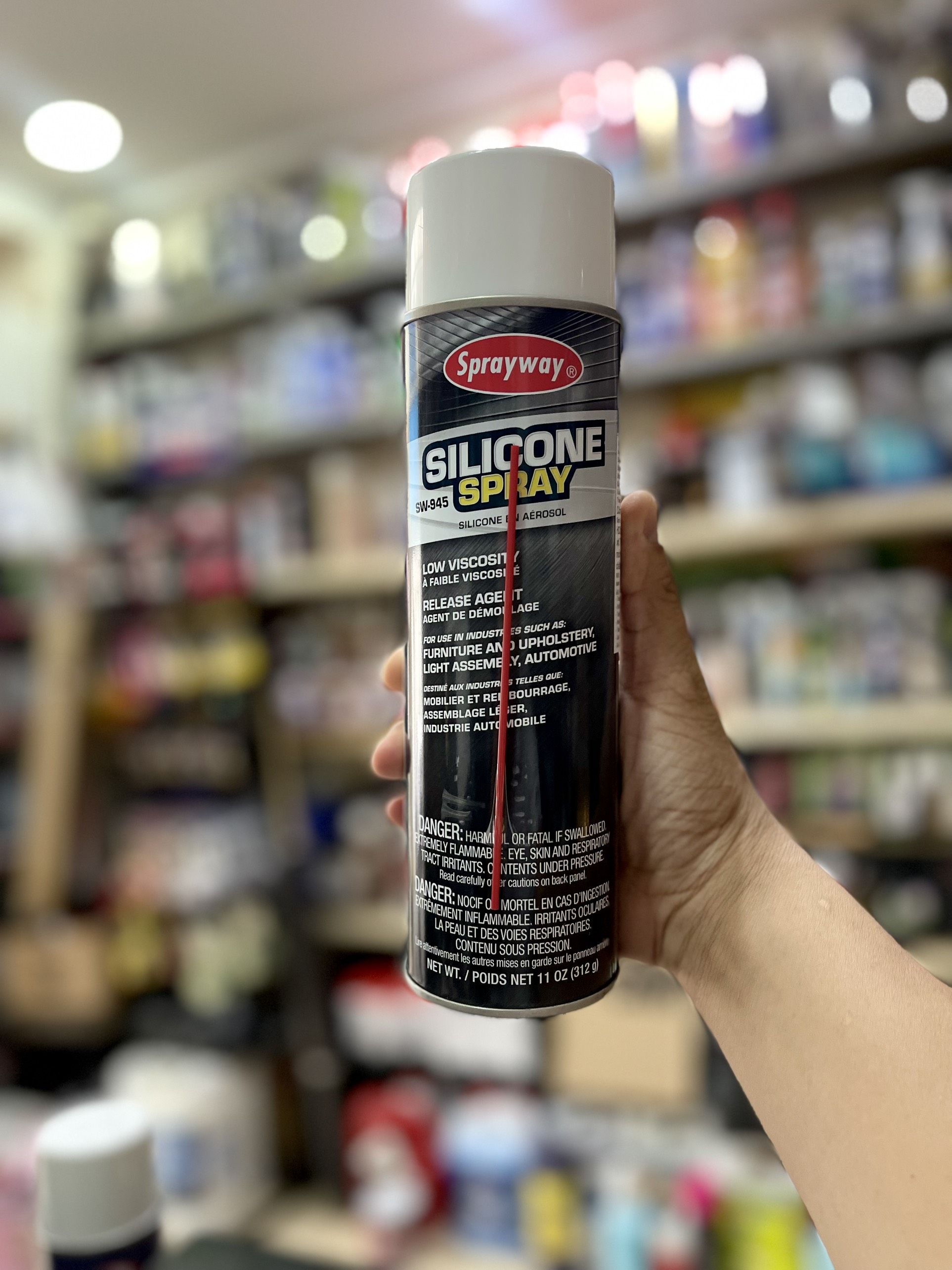 Chai xịt bôi trơn chỉ may dạng khô, bảo vệ bề mặt, chống bám dính khuôn sprayway silicone spray 945 312g