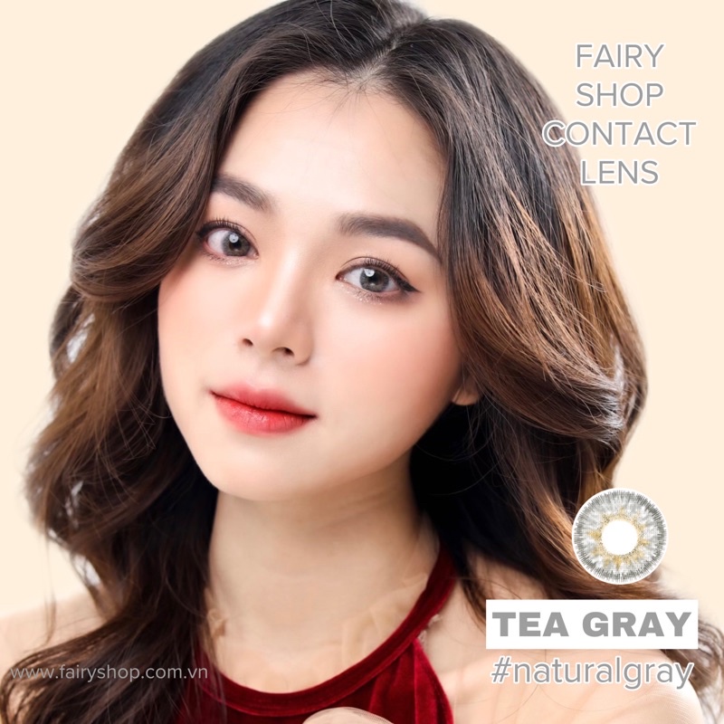 Áp tròng tea gray 14.0mm - kính áp tròng fairy shop contact lens độ 0 đến 6