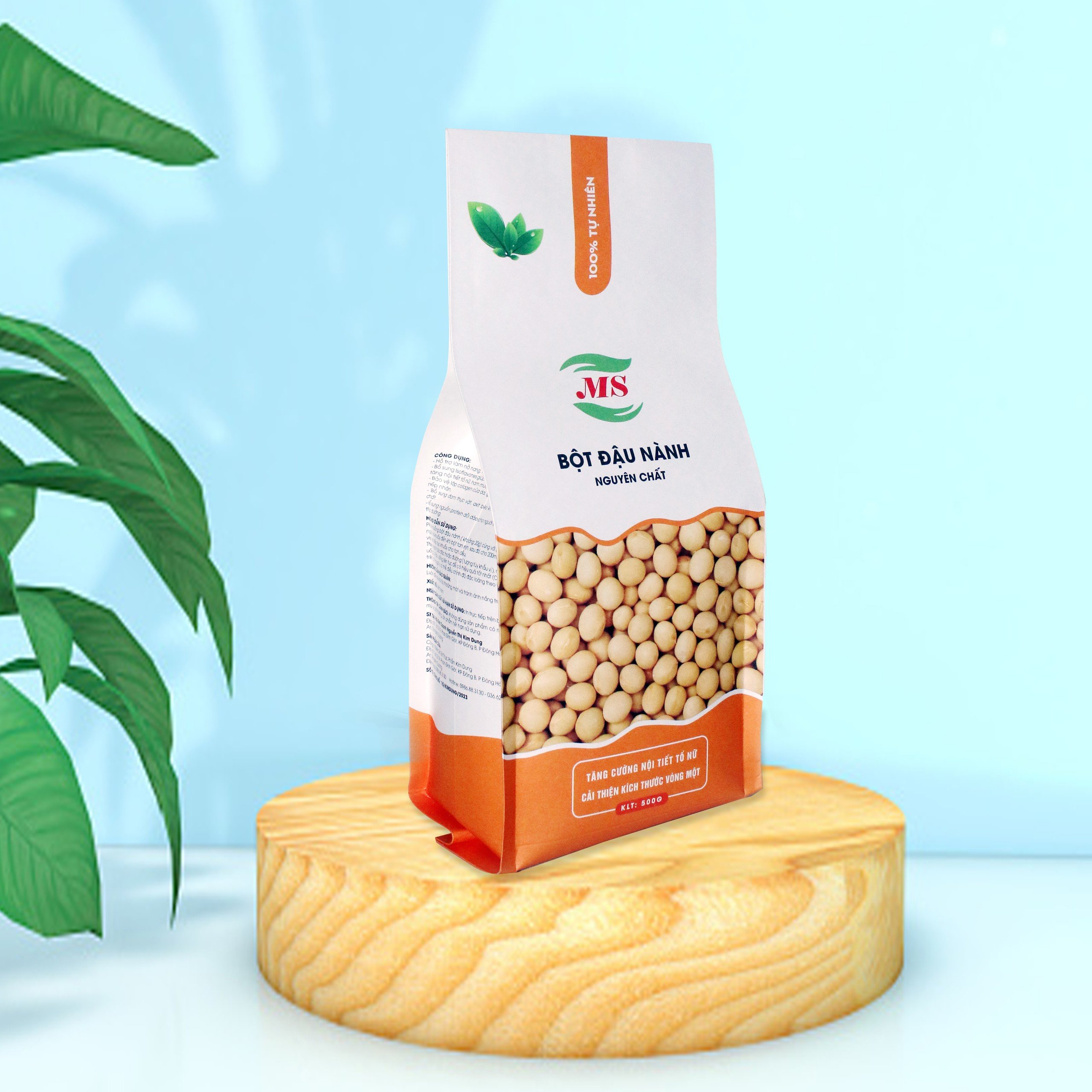 Bột Đậu Nành Nguyên Chất Nguyên Xơ Tăng Vòng 1,  Chính Hãng ăng V1 Hiệu Quả Cấp Tốc 500g - MS