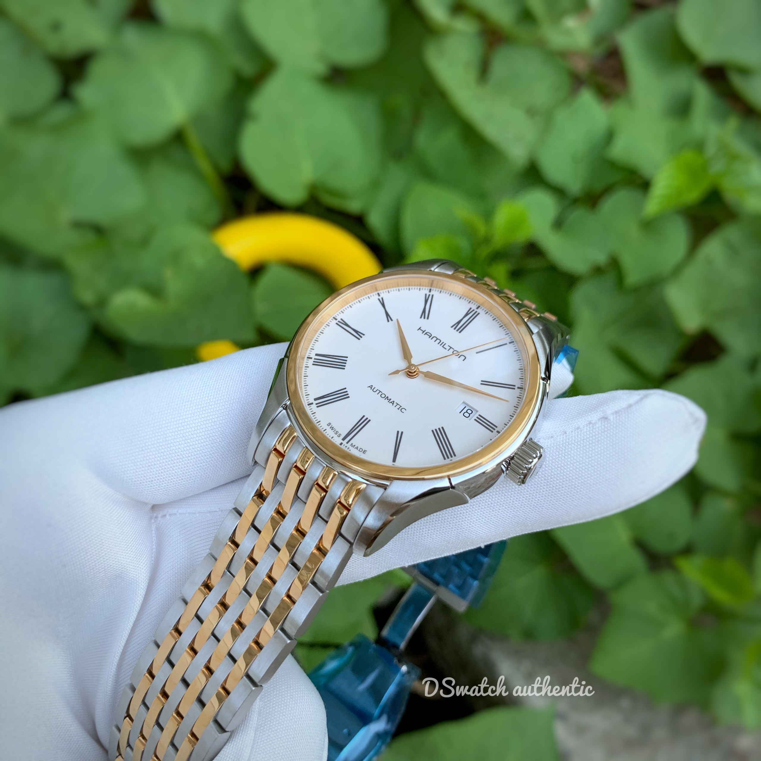Đồng hồ nam Valiant Automatic White Dial Two-tone Men's Watch H39525214 Một thiết kế cực đẹp của Hamilton.