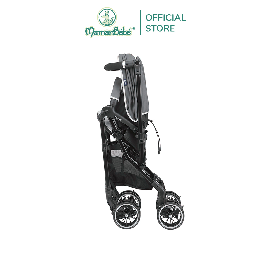 Xe đẩy Combi Sugocal Compact 4 bánh quay tự động màu đỏ