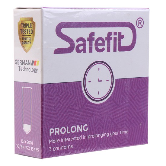 [HCM]Combo 2 hộp Bao cao su SafeFit ProLong (3C)