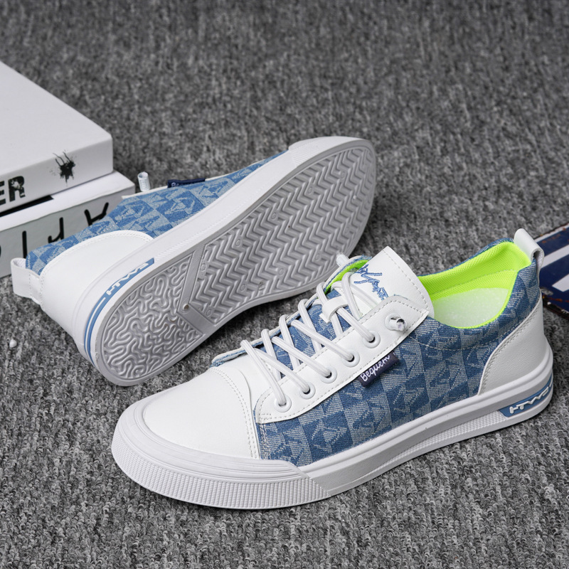 Giày Nam, Giày Sneaker Nam Vải Bò Phối Da Cao Cấp