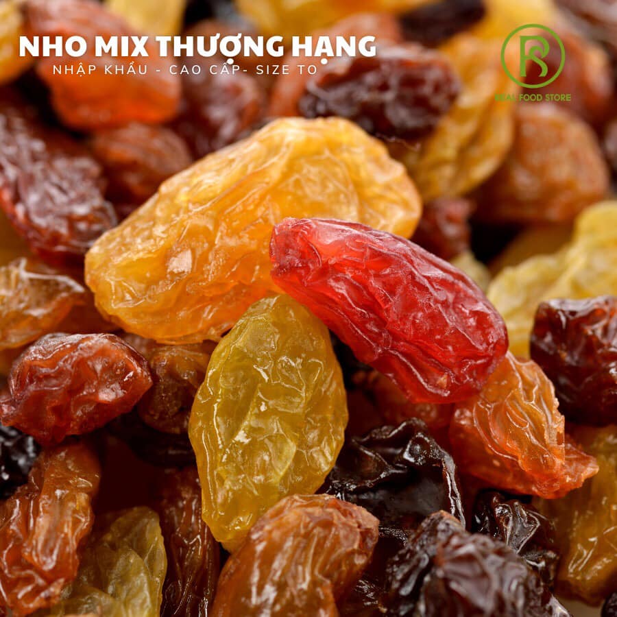 Nho Khô 3 Màu REAL FOOD - Nhiều lựa chọn (Size Jumbo)