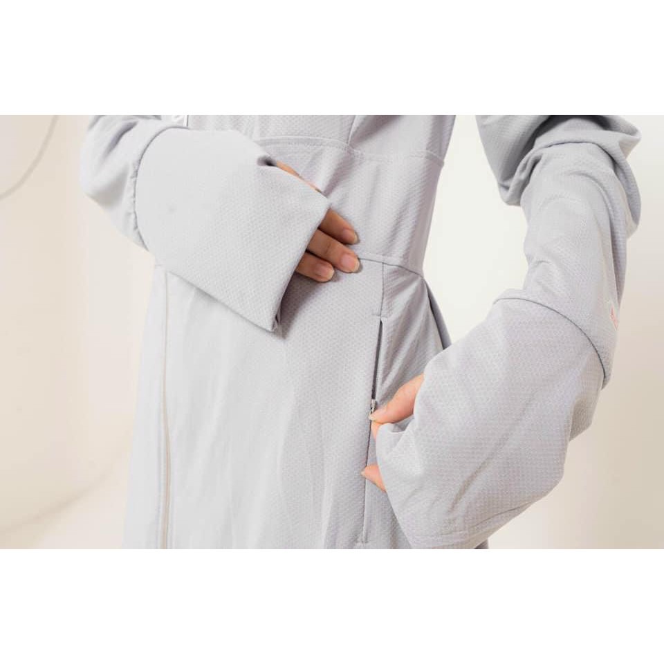 ÁO CHOÀNG DÀI TAY chống nắng GU cao cấp thông hơi phiên bản 2021 - Mũ có khoá