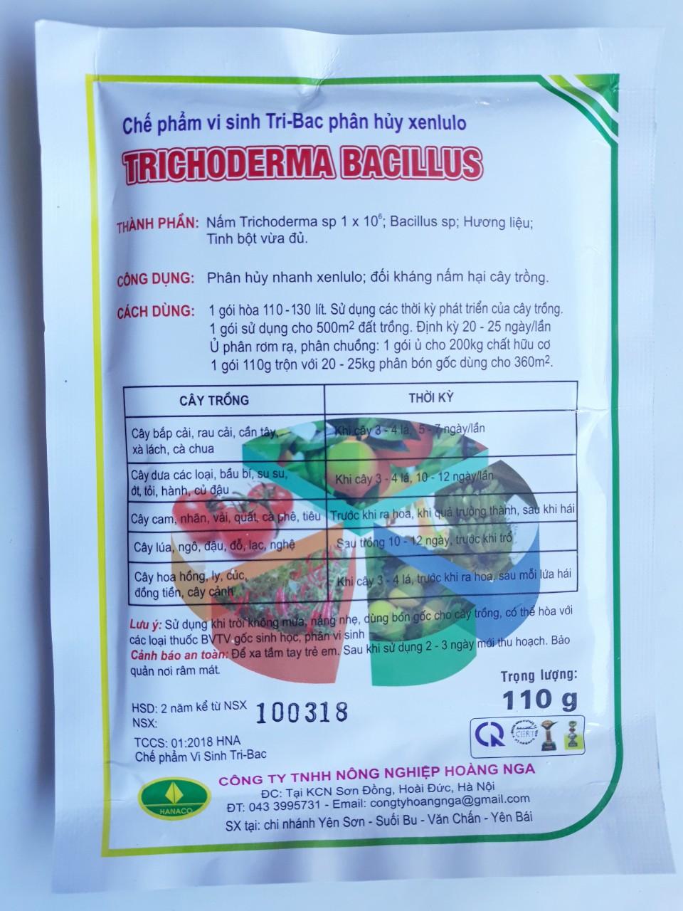 Nấm đối kháng TRICHODERMA BACILLUS (110g) chống nứt quả, chảy mủ, nứt thân, thối rễ, ẻo cây con
